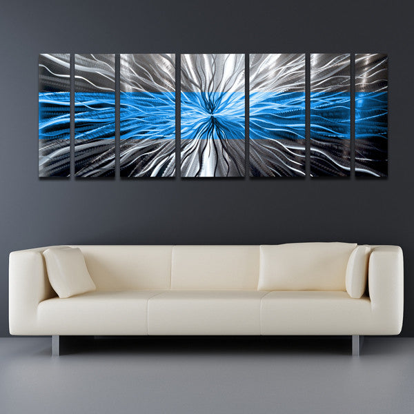 Blue Design | Large Metal Wall Art Print | Great Big Canvas