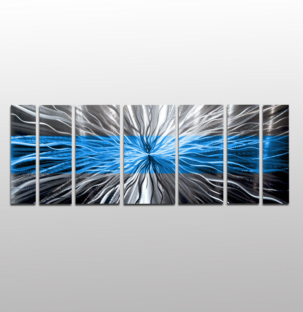 Striped Ocean Blue Metal Studio Jones Wall M. Art Brian DV8 - by