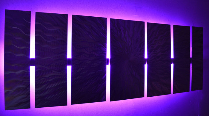 DV8 Studio Cosmic Energy, LEDSP Panel Color Changing LED Modern Abstract Metal Wall Art Sculpture Painting Decor RGB - 4