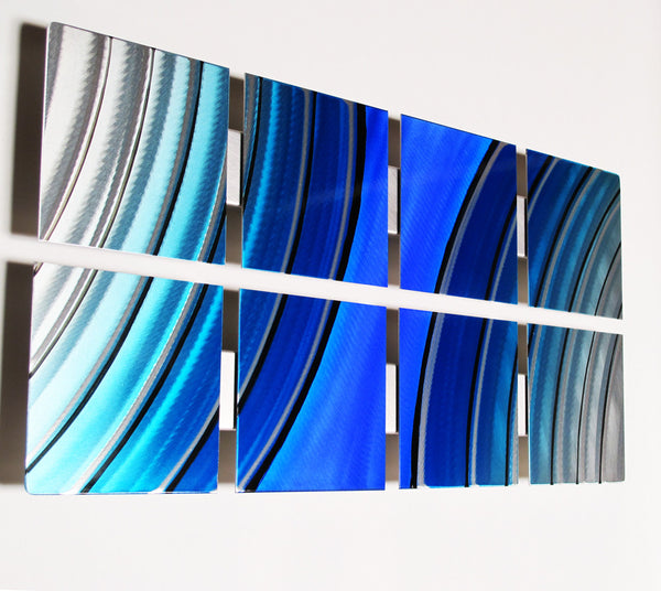 Candy Blue Contemporary Metal Wall Art